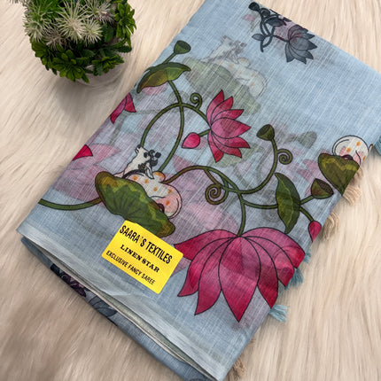 Linen Cotton Saree (4)
