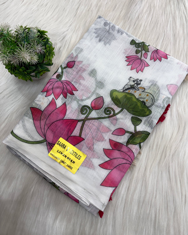 Linen Cotton Saree (5)