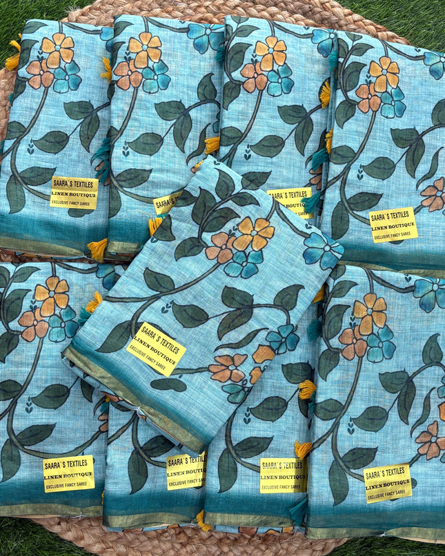 Linen Cotton Saree - LCS 142
