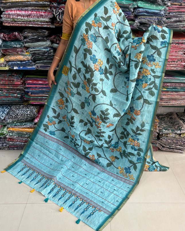 Linen Cotton Saree - LCS 142