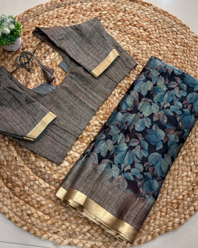 Saree With Stitched Blouse - (size-34-38) - SWSB 198