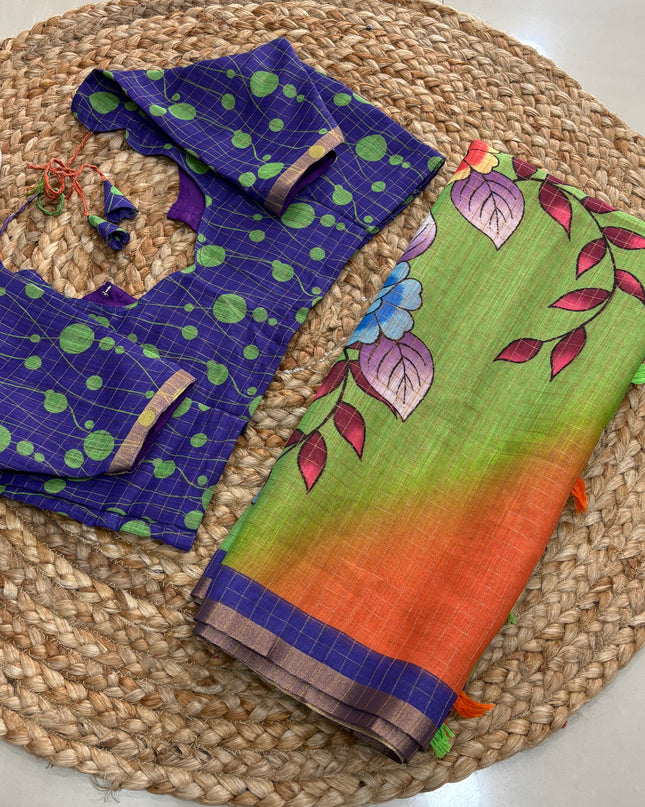 Saree With Stitched Blouse - (size-38-42) - SWSB 200