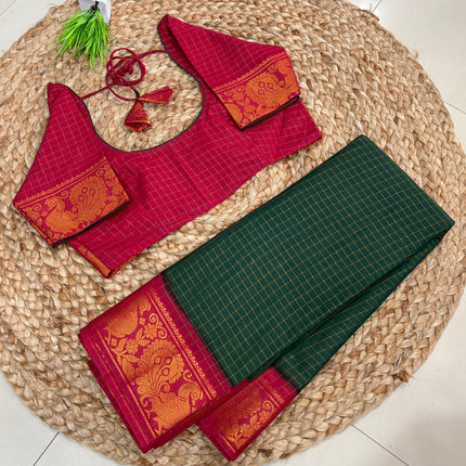 Saree With Stitched Blouse - (SIZE-38-42) - SWSB 1043