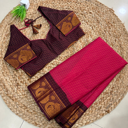 Saree With Stitched Blouse - (SIZE-38-42) - SWSB 1044