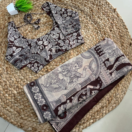 Saree With Stitched Blouse - (SIZE-32-34) - SWSB 1049