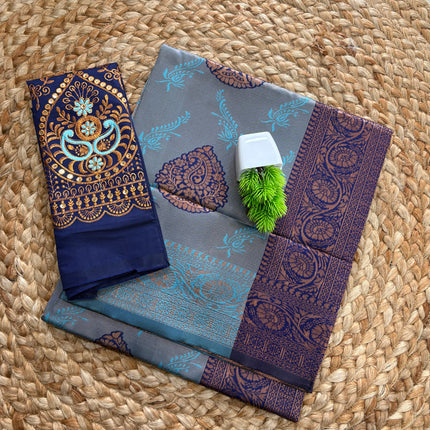 Semi Soft Silk Saree with Embroidery blouse - SSSS 193