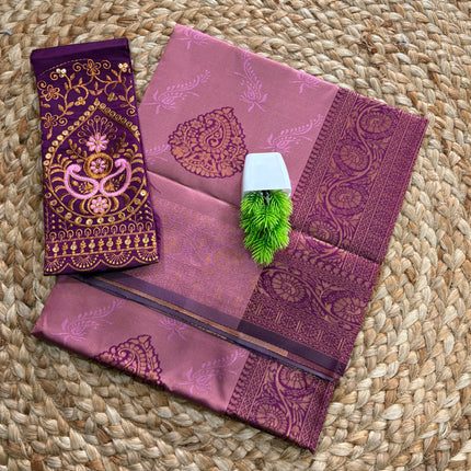 Semi Soft Silk Saree with Embroidery blouse - SSSS 197