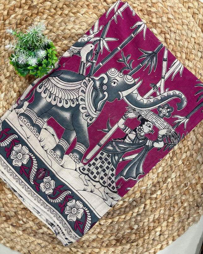Kalamkari Cotton Saree - KCS 122