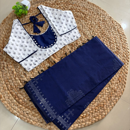 Saree With Stitched Blouse - (SIZE-38-42) - SWSB 1088