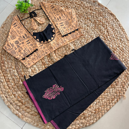 Saree With Stitched Blouse - (SIZE-38-42) - SWSB 1091