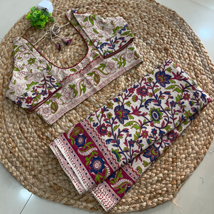 Saree With Stitched Blouse - (SIZE-38-42) - SWSB 1082