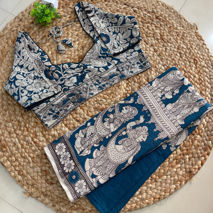 Saree With Stitched Blouse - (SIZE-38-42) - SWSB 1085