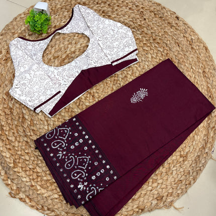 Saree With Stitched Blouse - (SIZE-34-38) - SWSB 1105