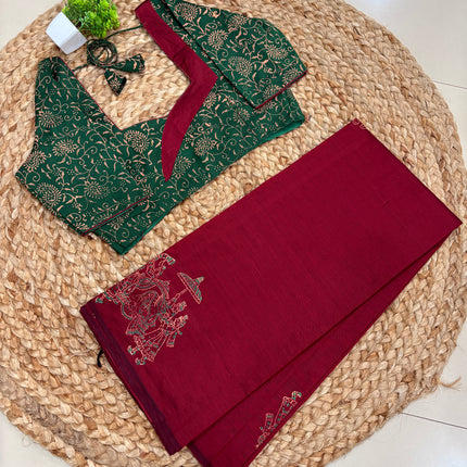 Saree With Stitched Blouse - (SIZE-34-38) - SWSB 1118