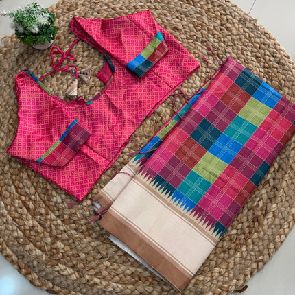 Saree With Stitched Blouse - (size-36-40) - SWSB 217
