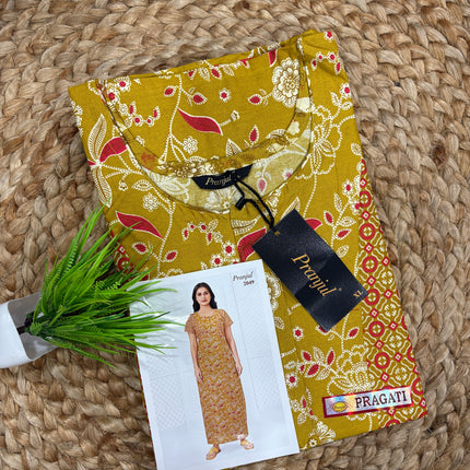 Pranjul Nighty - (SIZE-XL) - PN 179 -  ZIP MODEL