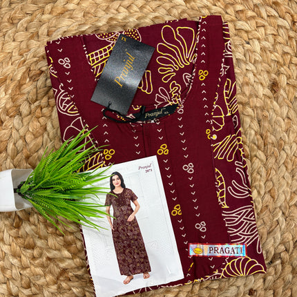 Pranjul Nighty - (SIZE-XL) - PN 180 - ZIP MODEL