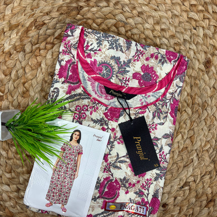Pranjul Nighty - (SIZE-XL) - PN 185 - ZIP MODEL