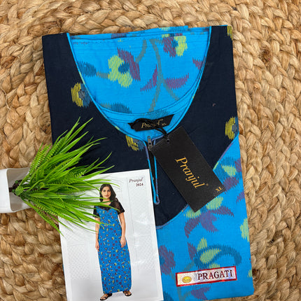 Pranjul Nighty - (SIZE-XL) - PN 193 - SHORT ZIP MODEL