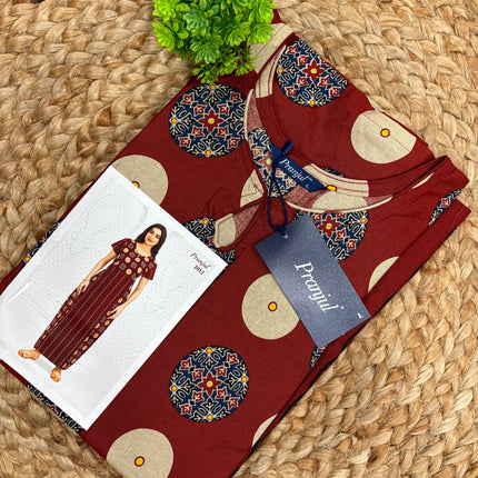 Pranjul Nighty - (SIZE-L) - PN 213 - NO ZIP NO BUTTON MODEL
