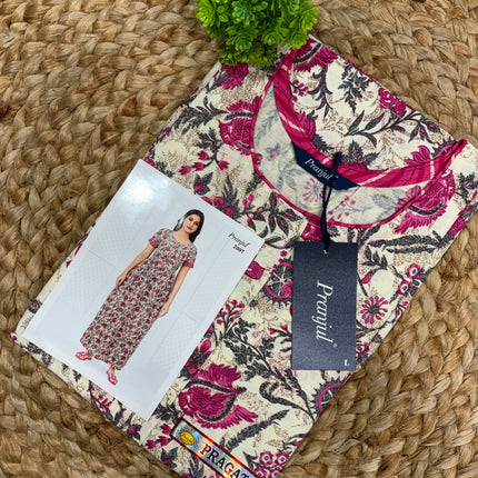Pranjul Nighty - (SIZE-L) - PN 216 - ZIP MODEL