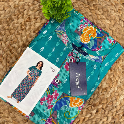 Pranjul Nighty - (SIZE-L) - PN 226 - BUTTON MODEL
