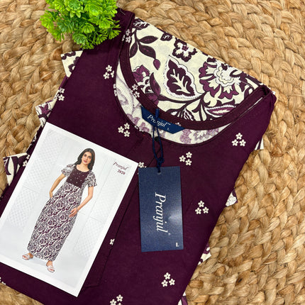 Pranjul Nighty - (SIZE-L) - PN 235 - ZIP MODEL