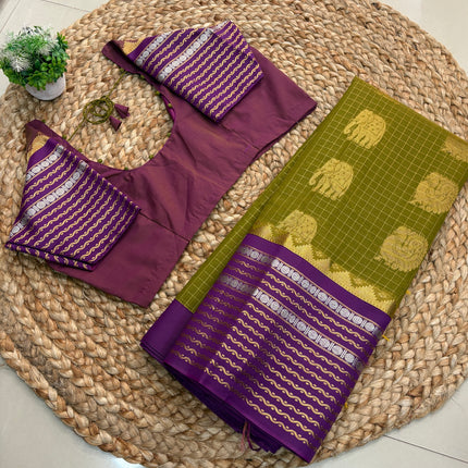 Saree With Stitched Blouse - (size-38-42) - SWSB 238