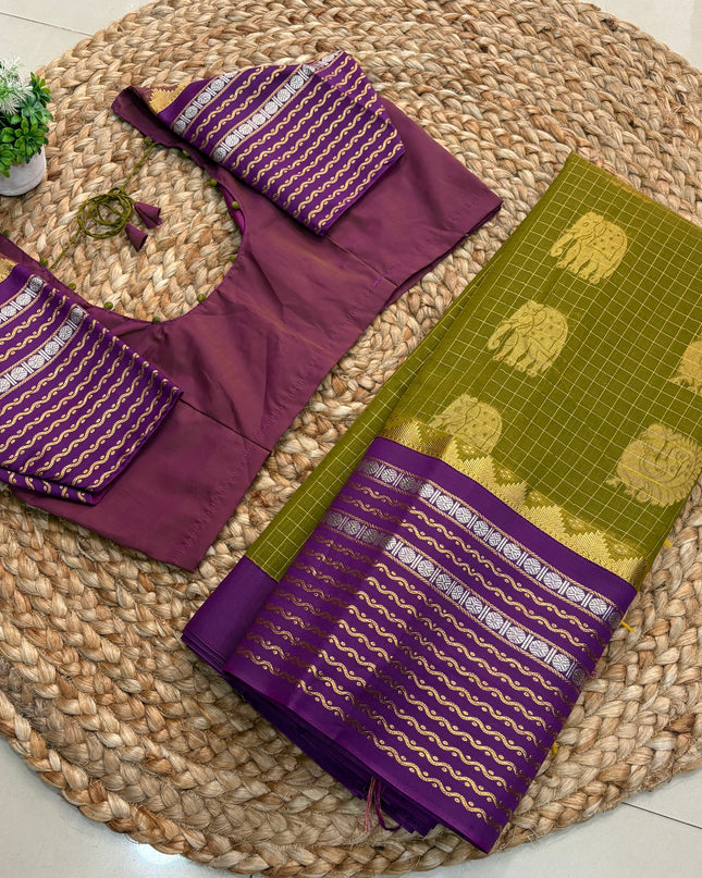 Saree With Stitched Blouse - (size-38-42) - SWSB 238