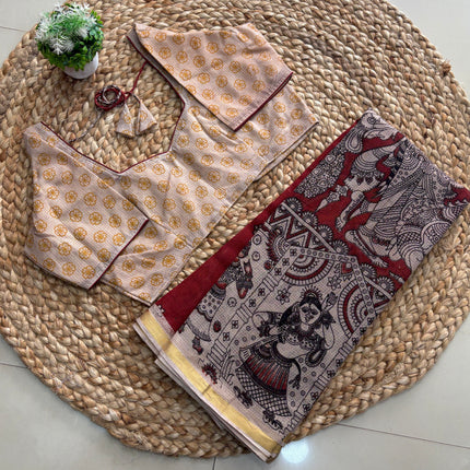 Saree With Stitched Blouse - (size-38-42) - SWSB 249