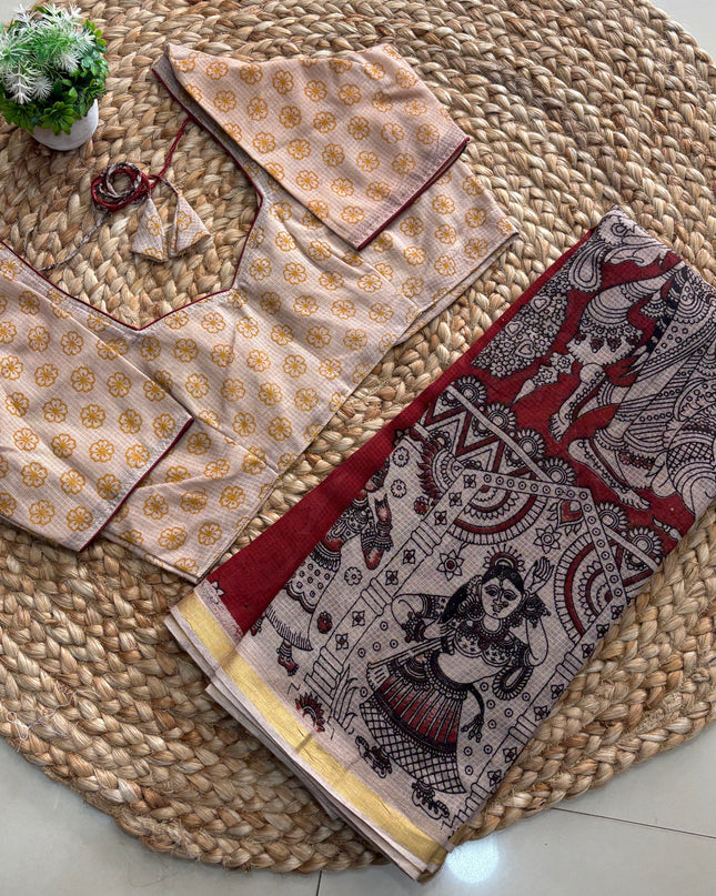 Saree With Stitched Blouse - (size-38-42) - SWSB 249