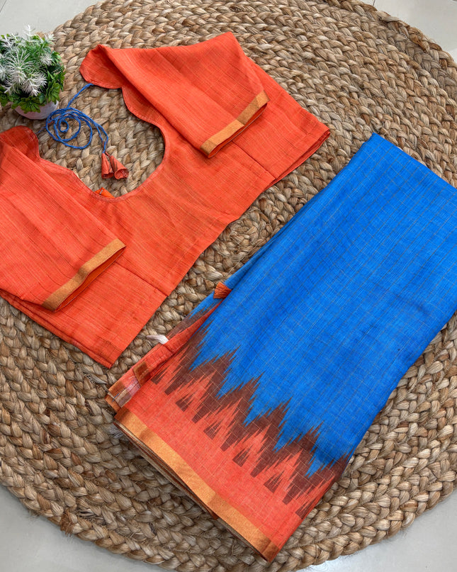 Saree With Stitched Blouse - (size-36-40) - SWSB 245