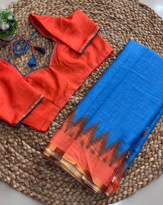 Saree With Stitched Blouse - (size-38-42) - SWSB 242