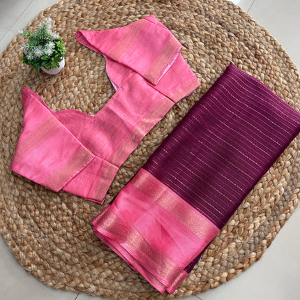 Saree With Stitched Blouse - (size-40-44) - SWSB 268