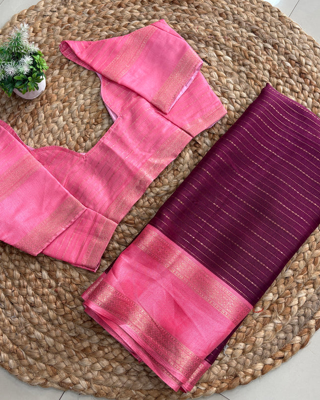 Saree With Stitched Blouse - (size-40-44) - SWSB 268