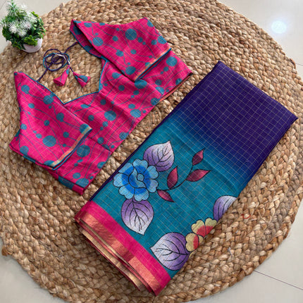 Saree With Stitched Blouse - (size-38-42) - SWSB 255