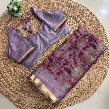 Saree With Stitched Blouse - (size-38-42) - SWSB 258