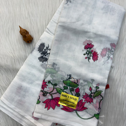 Linen Cotton Saree - LC001