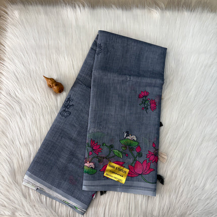 Linen Cotton Saree - LC004