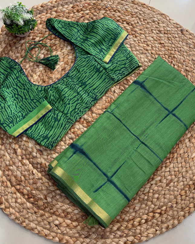 Saree With Stitched Blouse - (size-38-42) - SWSB 272