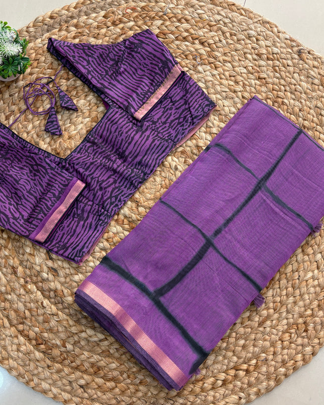 Saree With Stitched Blouse - (size-38-42) - SWSB 273