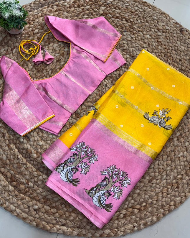 Saree With Stitched Blouse - (size-34-38) - SWSB 270