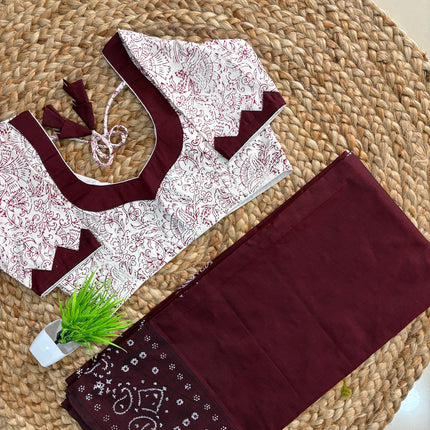 Saree With Stitched Blouse - (size-32-36) - SWSB 287