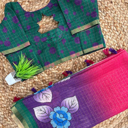 Saree With Stitched Blouse - (size-36-40) - SWSB 278
