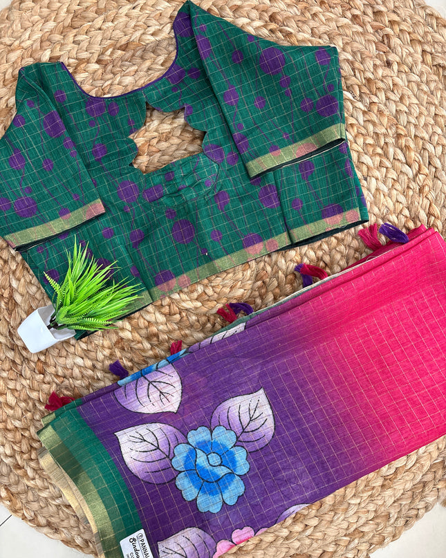 Saree With Stitched Blouse - (size-36-40) - SWSB 278