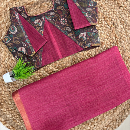 Saree With Stitched Blouse - (size-32-36) - SWSB 286