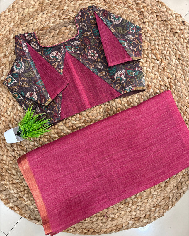 Saree With Stitched Blouse - (size-32-36) - SWSB 286