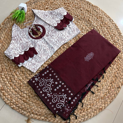 Saree With Stitched Blouse - (size-38-42) - SWSB 292