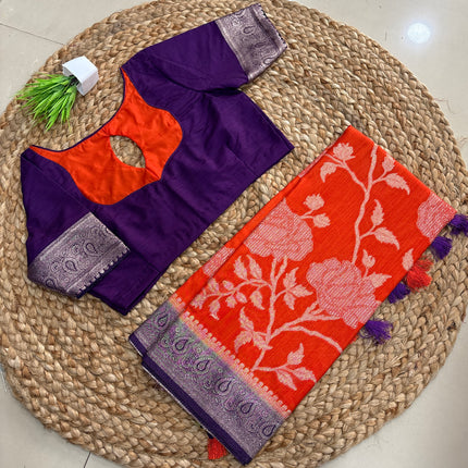 Saree With Stitched Blouse - (size-36-40) - SWSB 294