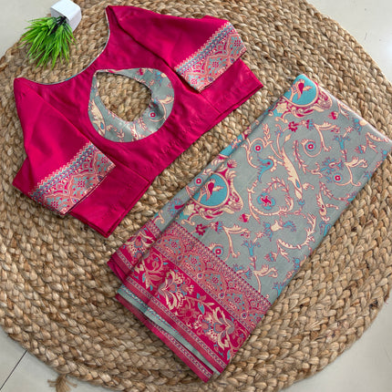 Saree With Stitched Blouse - (size-38-42) - SWSB 298
